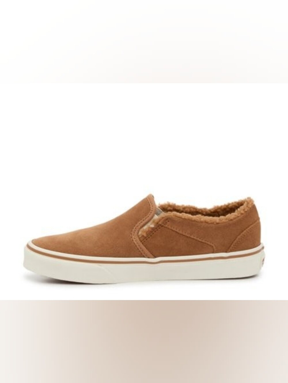 Vans Classic Slip-On Sherpa Lined Suede in Chestnut Brown - Picture 3 of 15